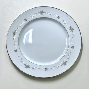 Vintage Discontinued Sango China BALLAD Platinum Trim Dinner Plate